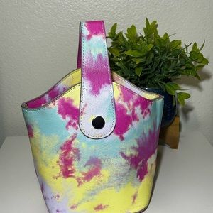 Pink and Yellow Tie-Dye mini Tote Bag
